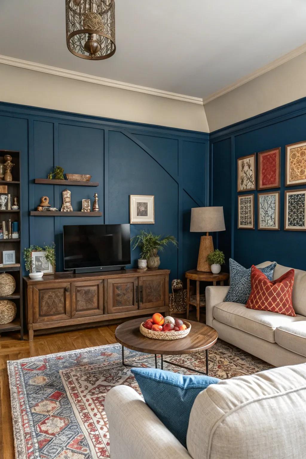 Introduce depth with a bold, eye-catching wall