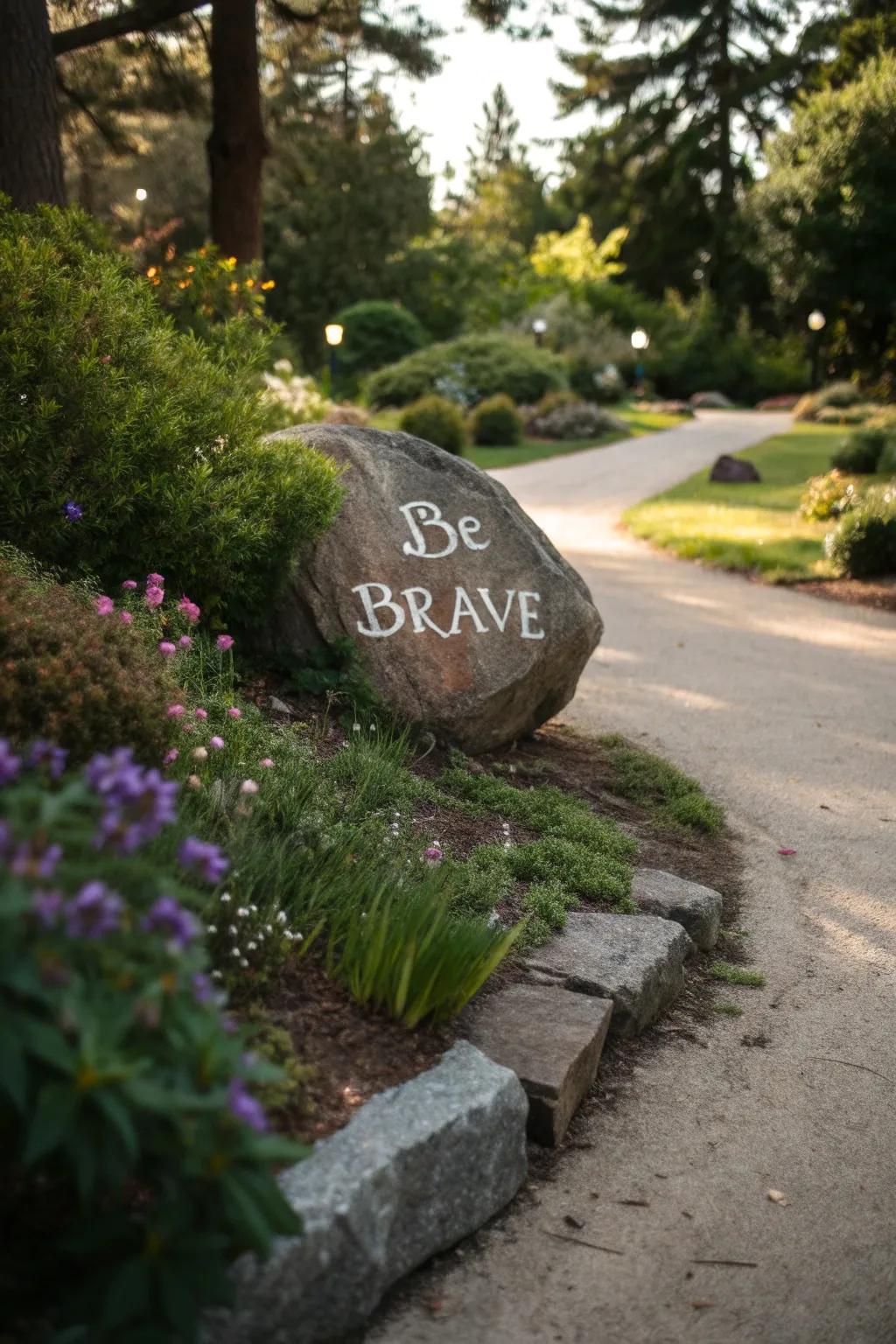 Spread positivity with inspirational message rocks.