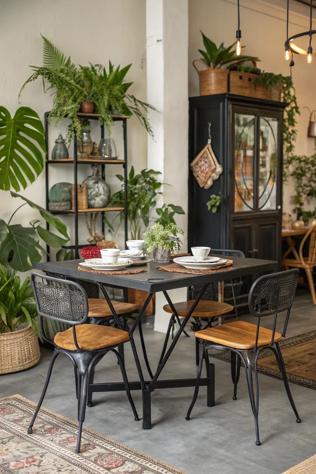 A harmonious blend of textures brings character to your dining area.
