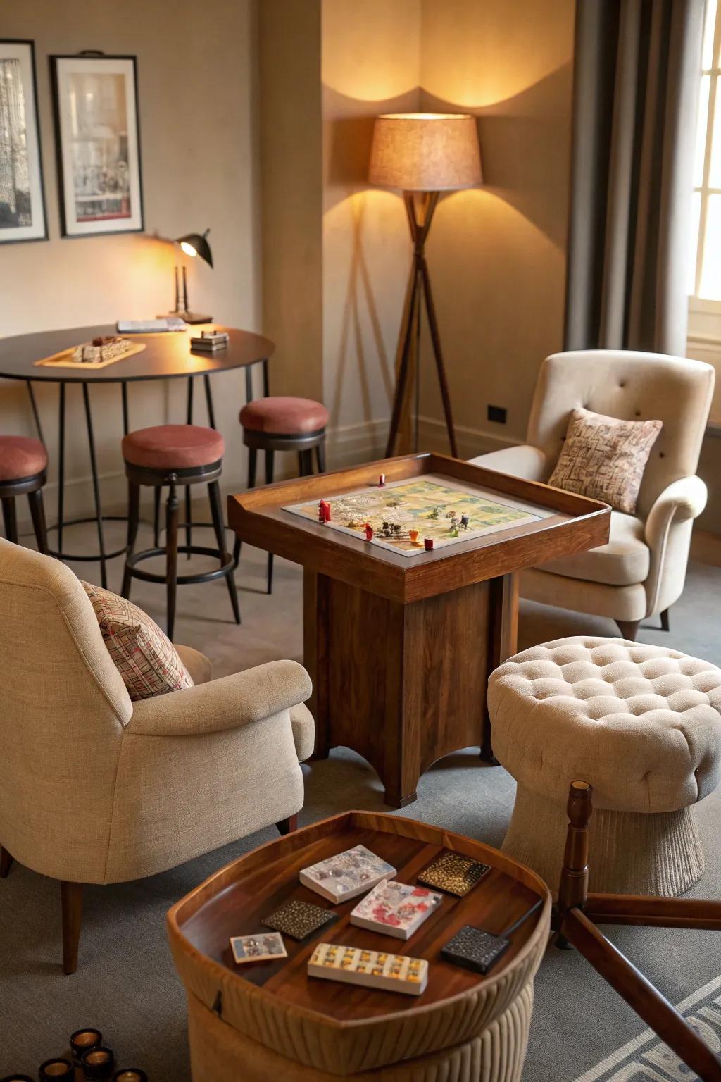 With a variety of comfy seating options, everyone enjoys the game in total comfort.