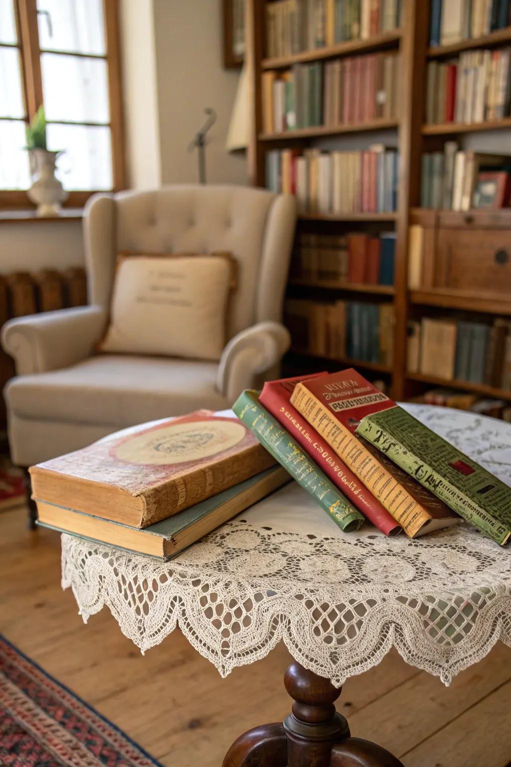 Bring a nostalgic touch to your decor with classic book covers.