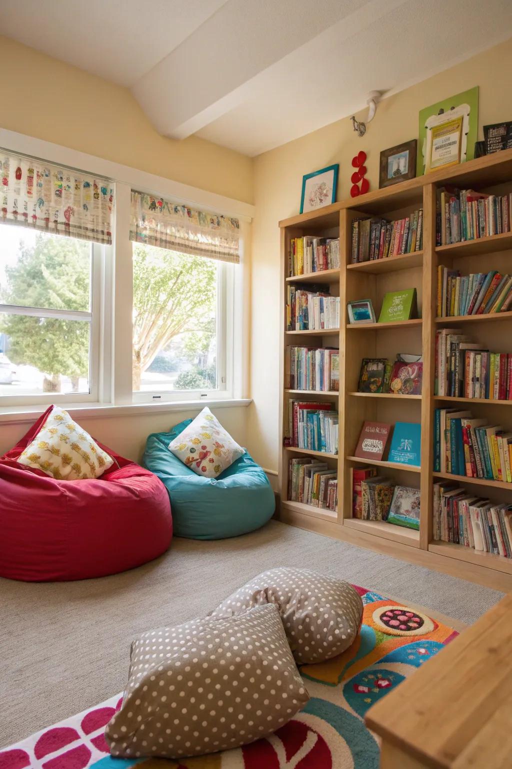 A snug reading area perfect for literary explorations.