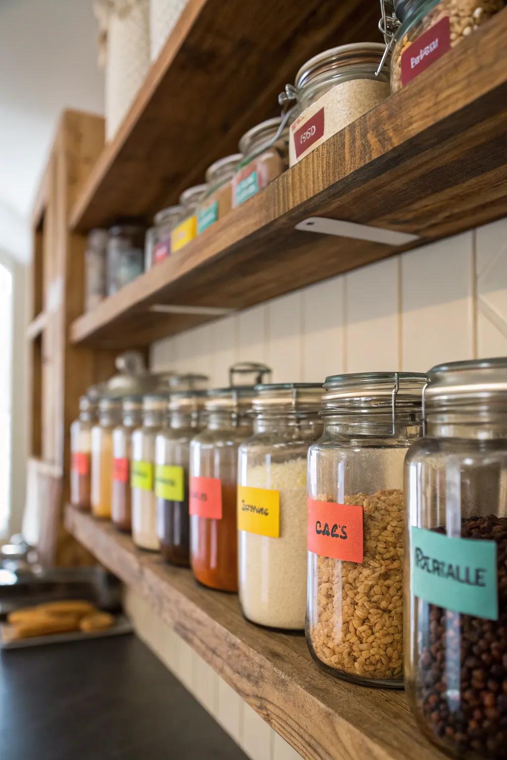 Labeled containers guarantee you select the correct ingredient each time.