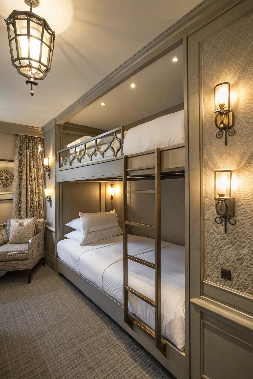 Mounted lamps add sophistication and practicality.
