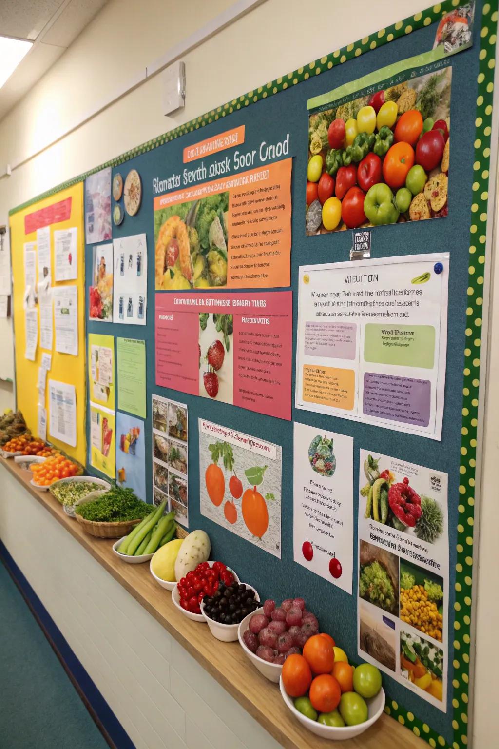 A nutrition-focused board promoting good food habits.
