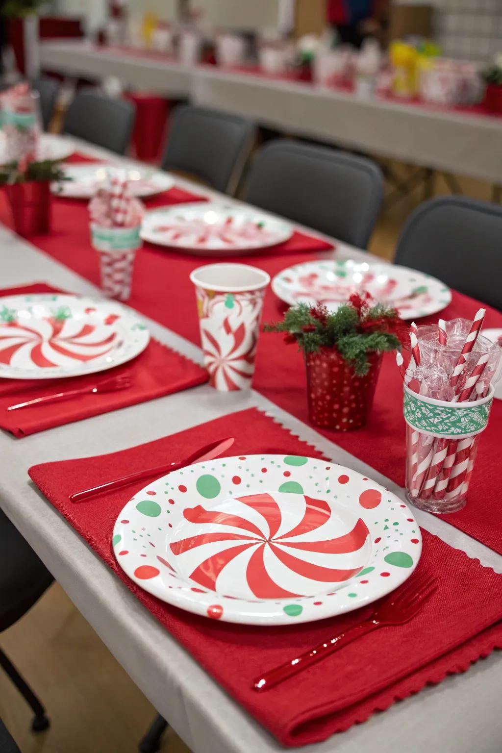 Elevate your table with peppermint-themed arrangements.
