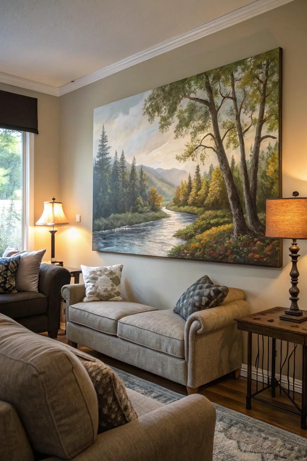 Artwork inspired by nature cultivates an environment of serenity.