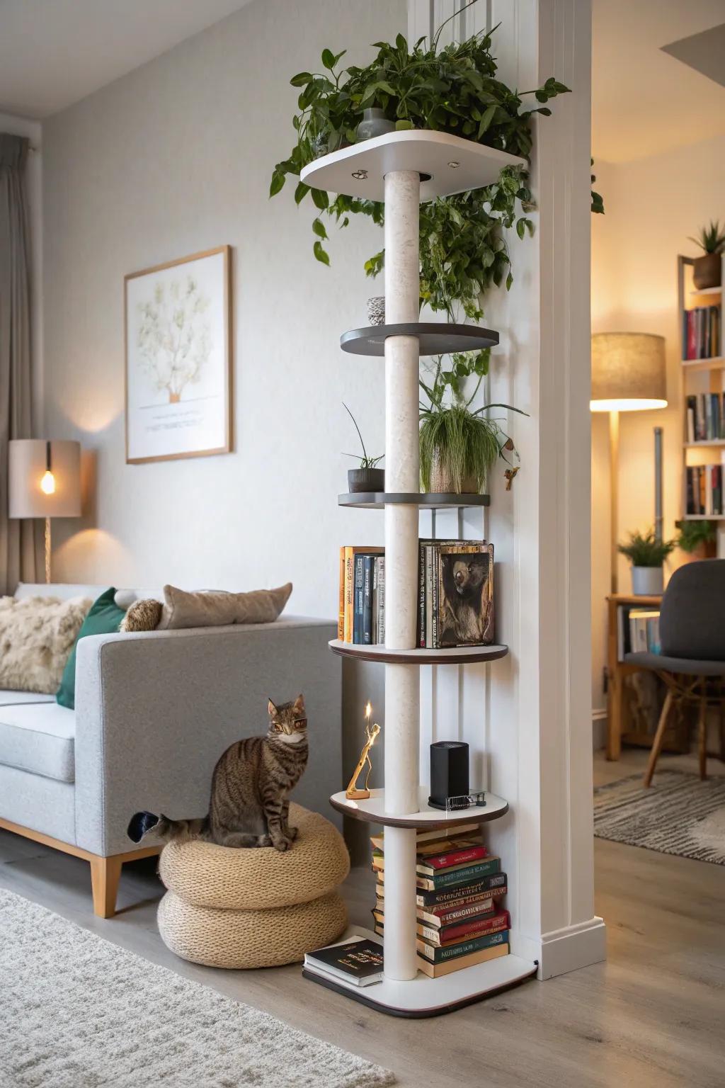 Integrating cat amenities that are both practical and beautiful.