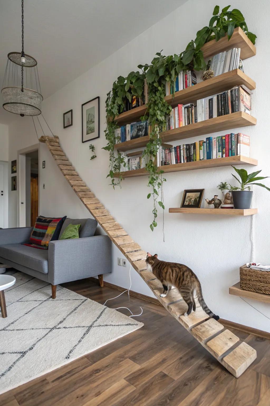 Overpasses and pathways allow your feline friend a graceful route.