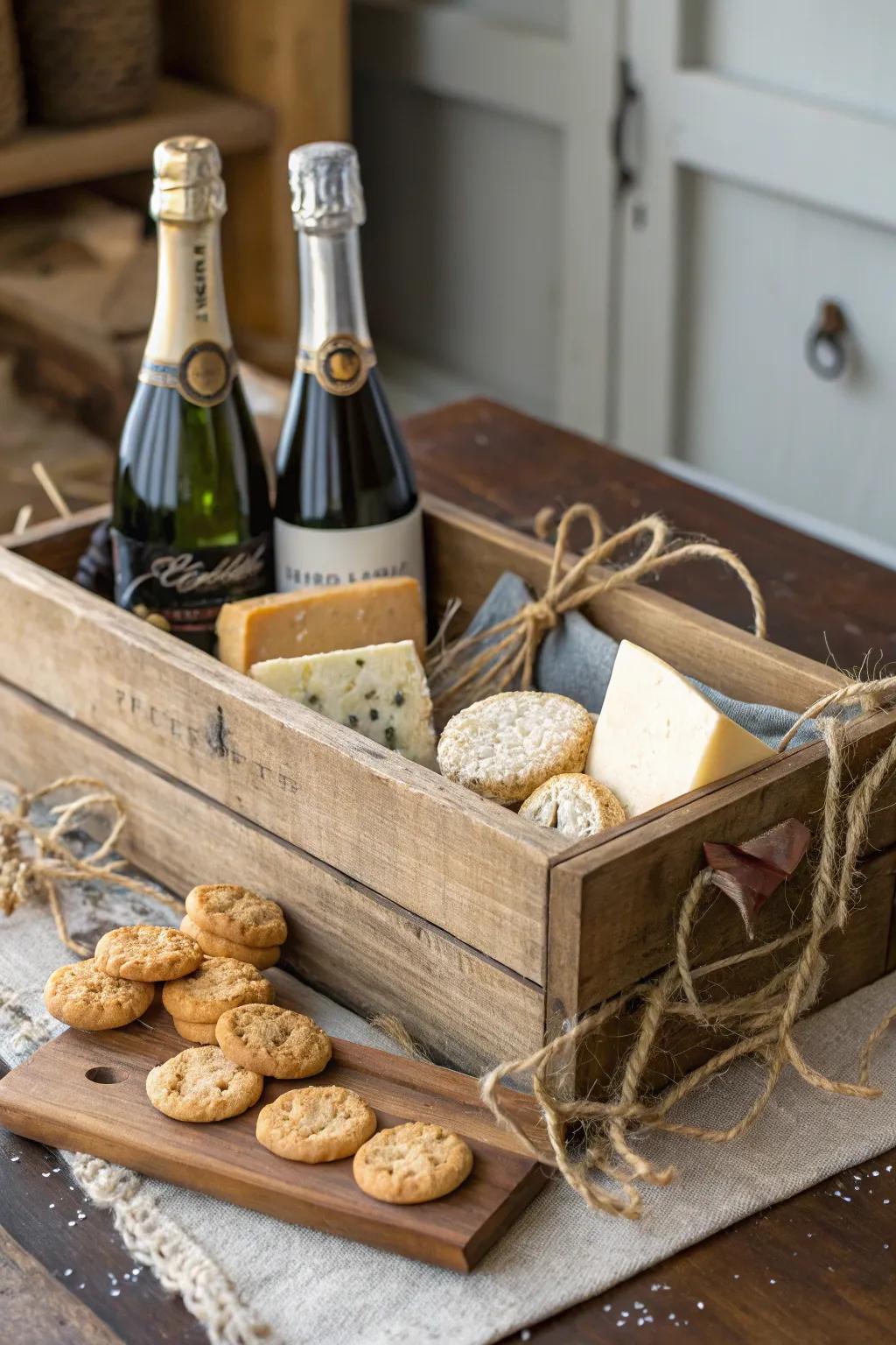 Down-to-Earth Appeal with crafted cheeses and home-style baked goods.