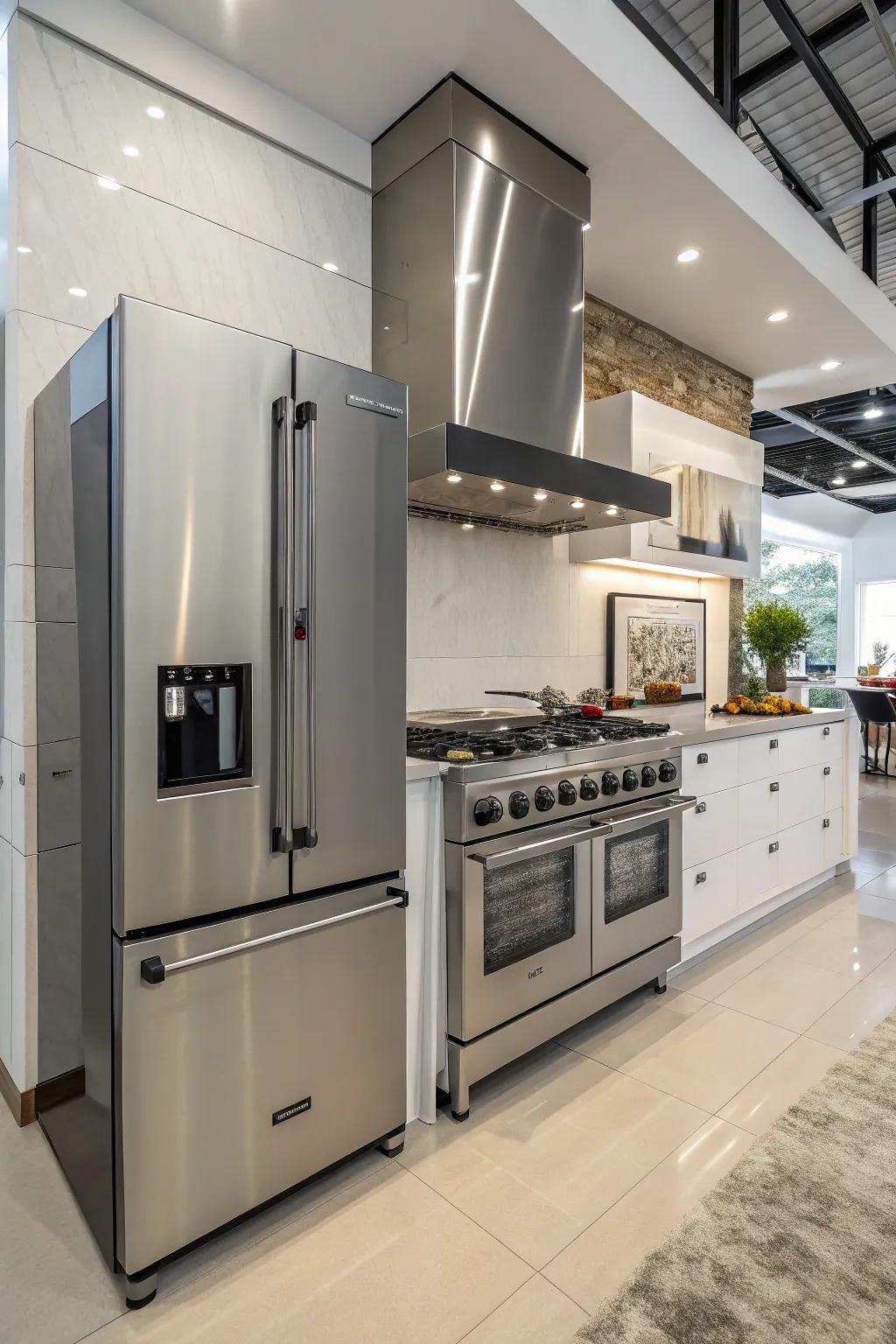 Professional-grade appliances for a truly functional kitchen setting.