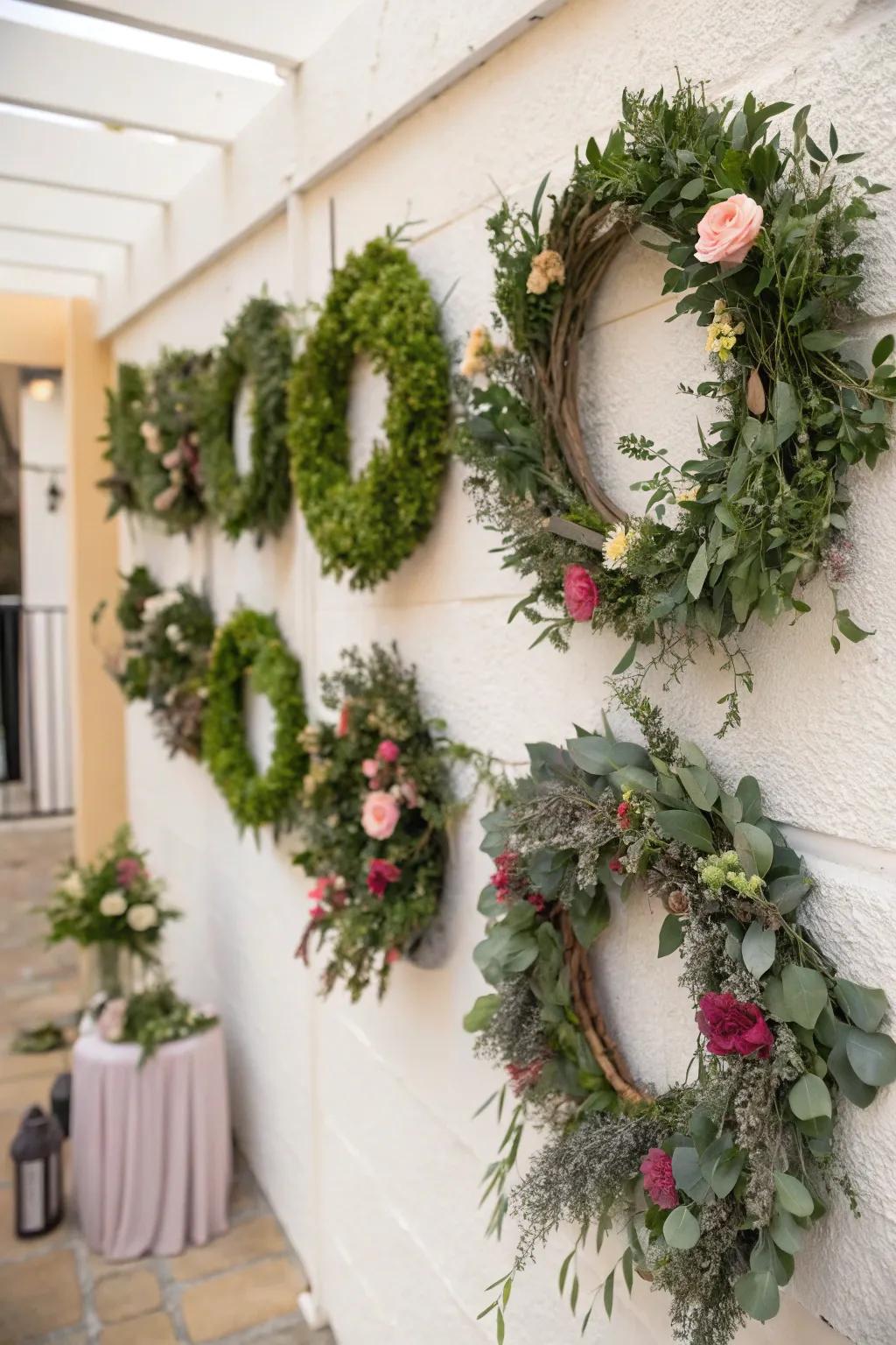 An elegant bunch of petite chaplets enhances any wall.