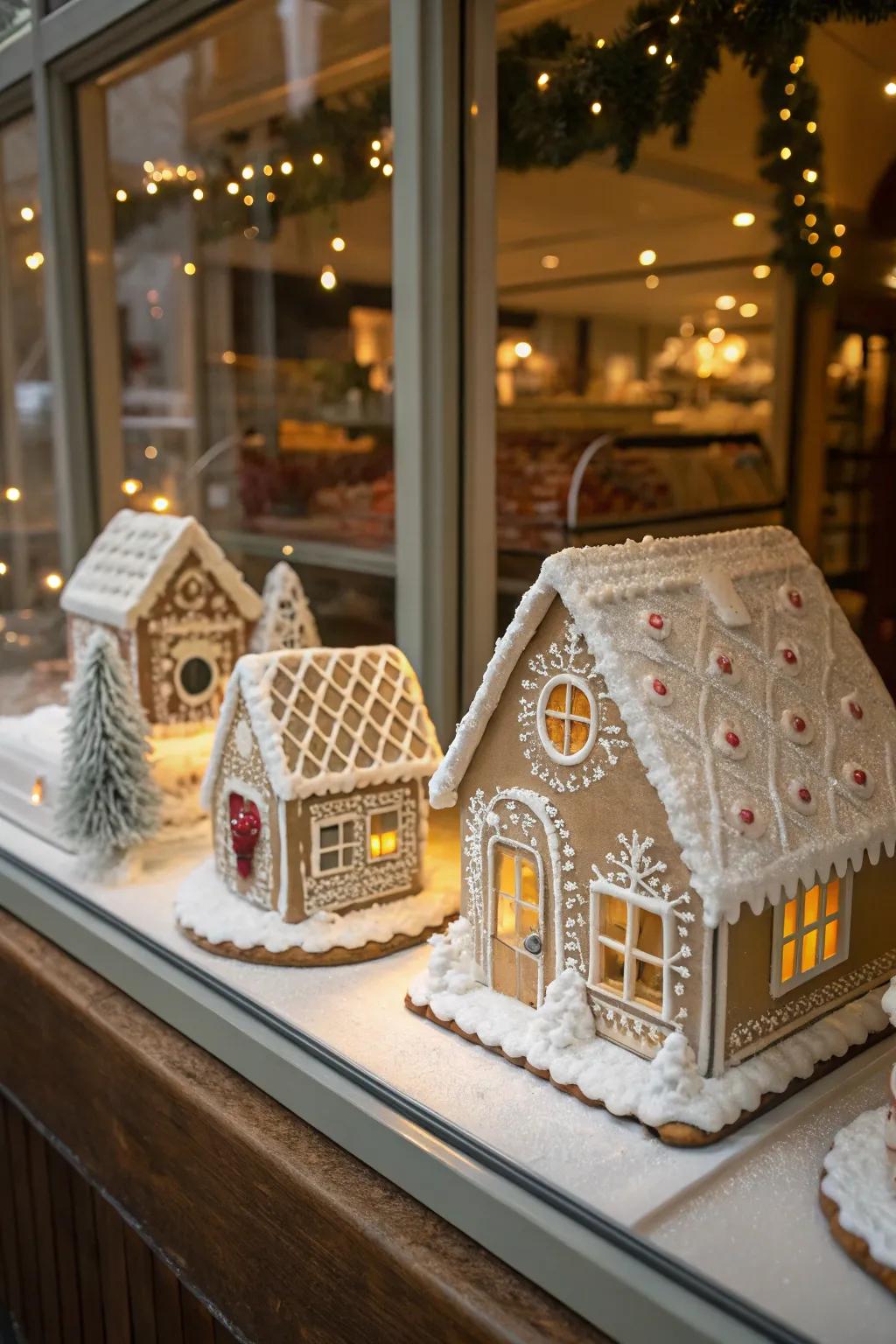 Sweet and welcoming, cookie block buildings create a captivating window display.