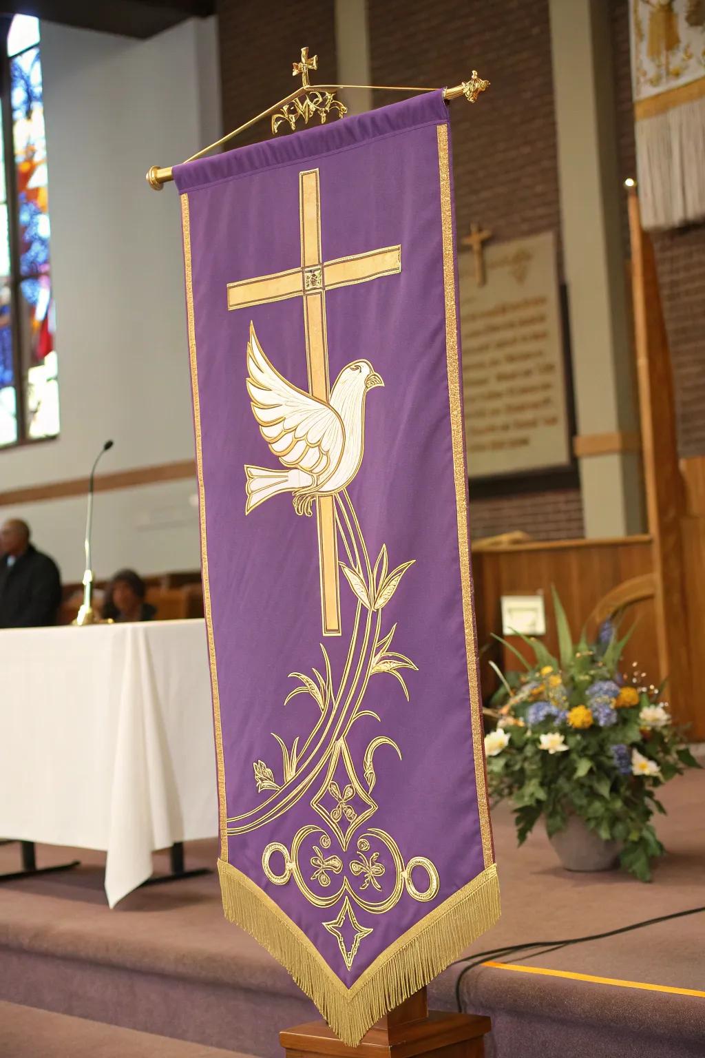 Add a spiritual element with religious symbols.