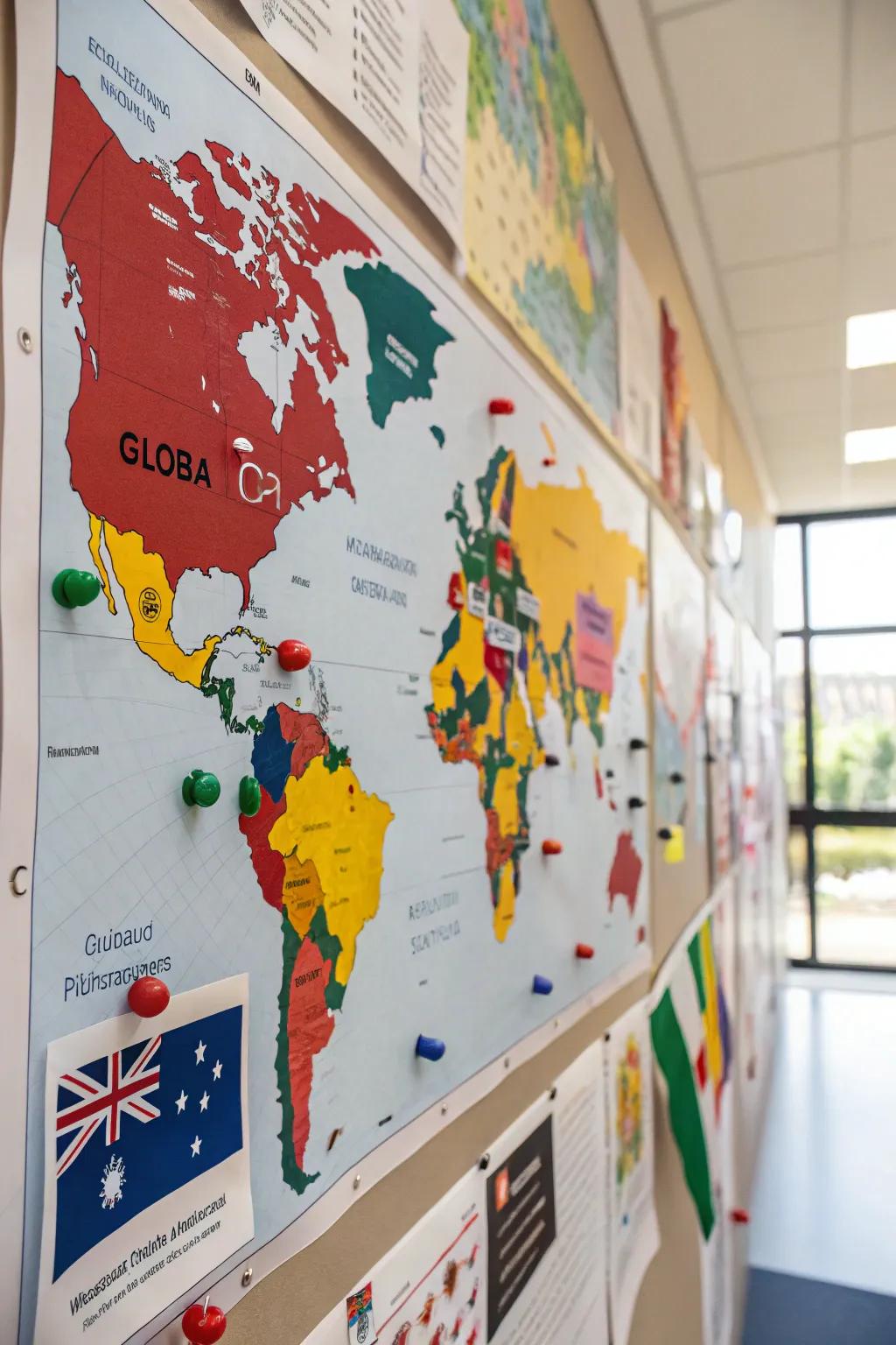 A world map highlighting global unity and diversity.