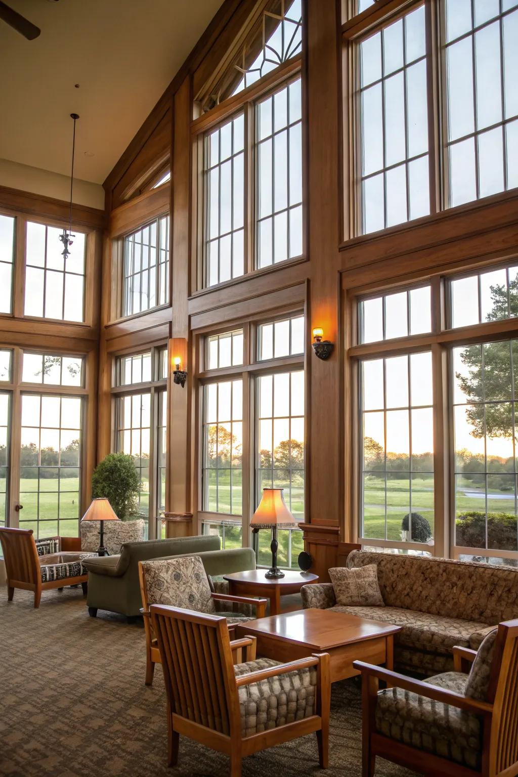 Clubhouse featuring expansive windows that optimize sunlight.