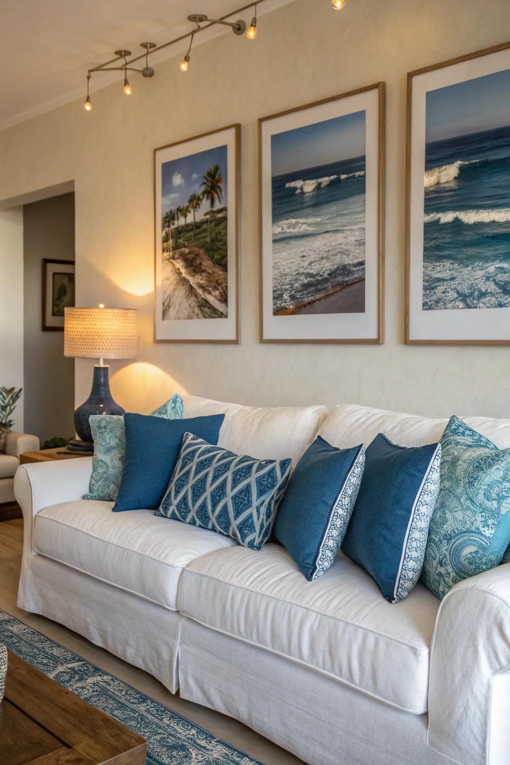 Sea-inspired colors add a refreshing coastal element.