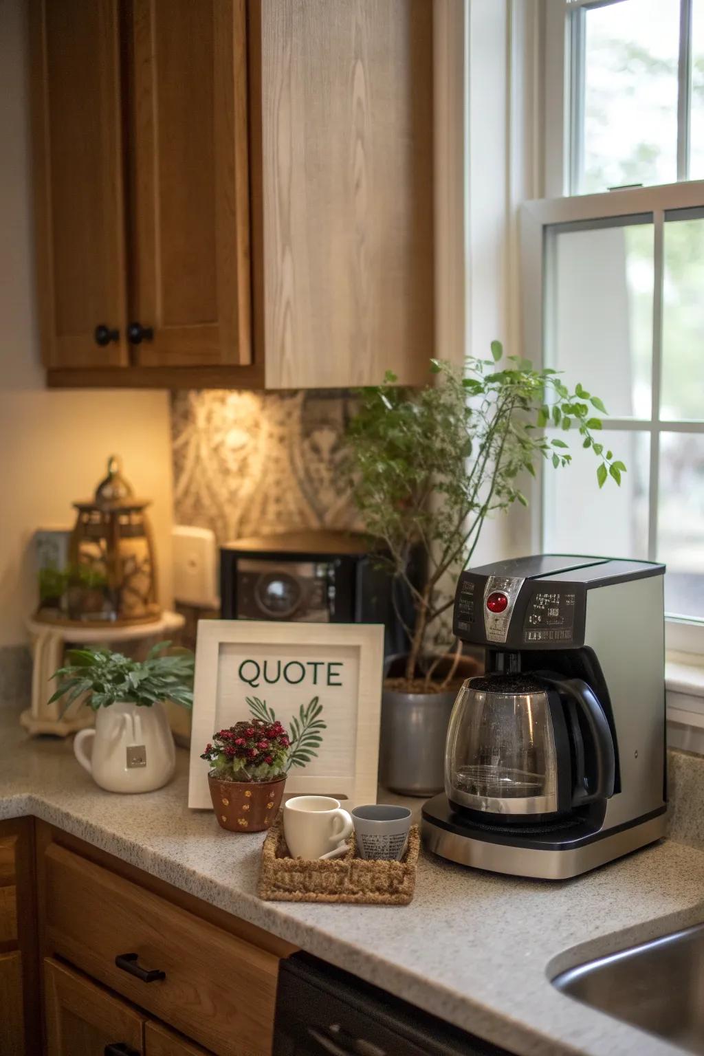 A small worktop station enhances your kitchen with functionality and flair.