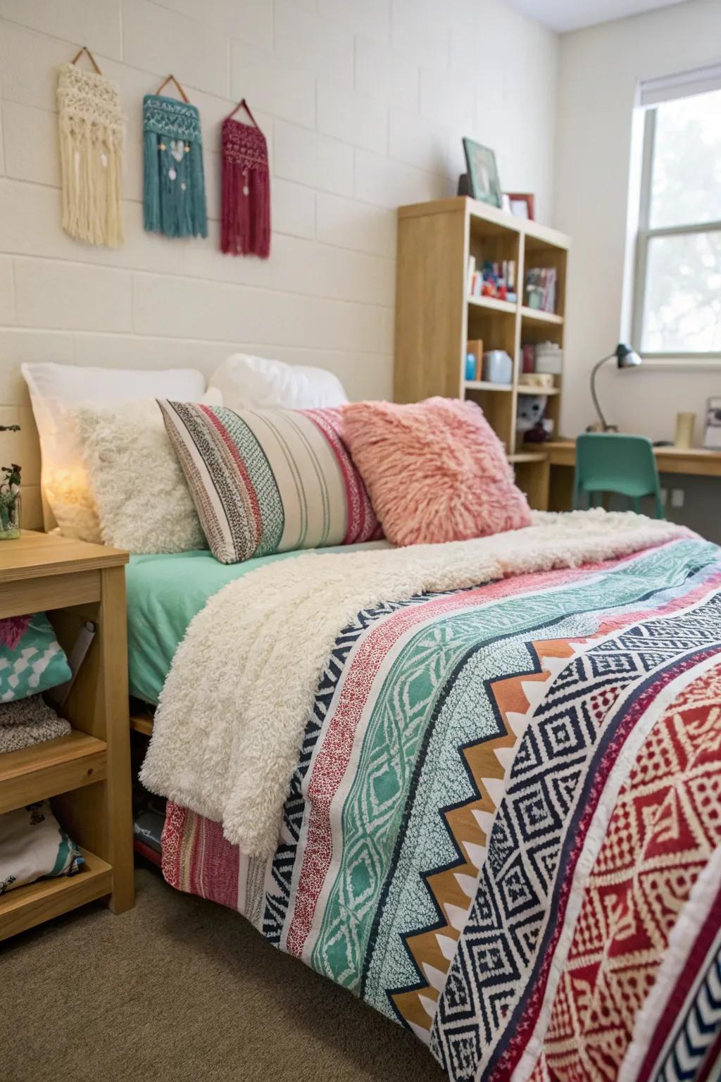 Make a haven of ease with layered linens.