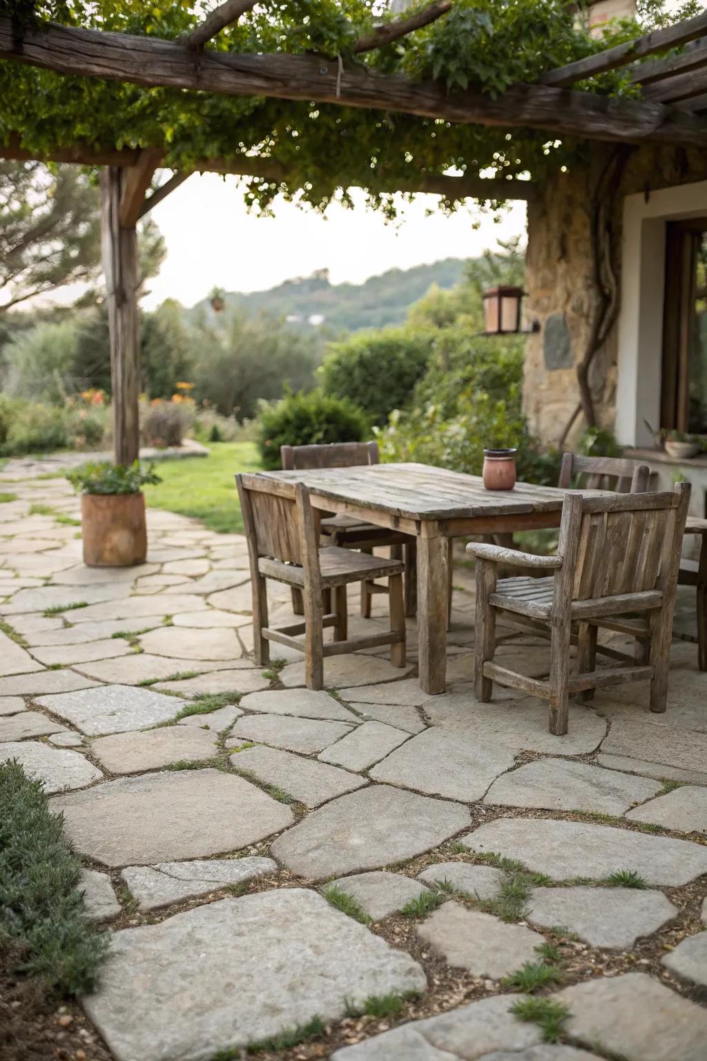 Create a natural ambiance with natural stone-inspired pavers.