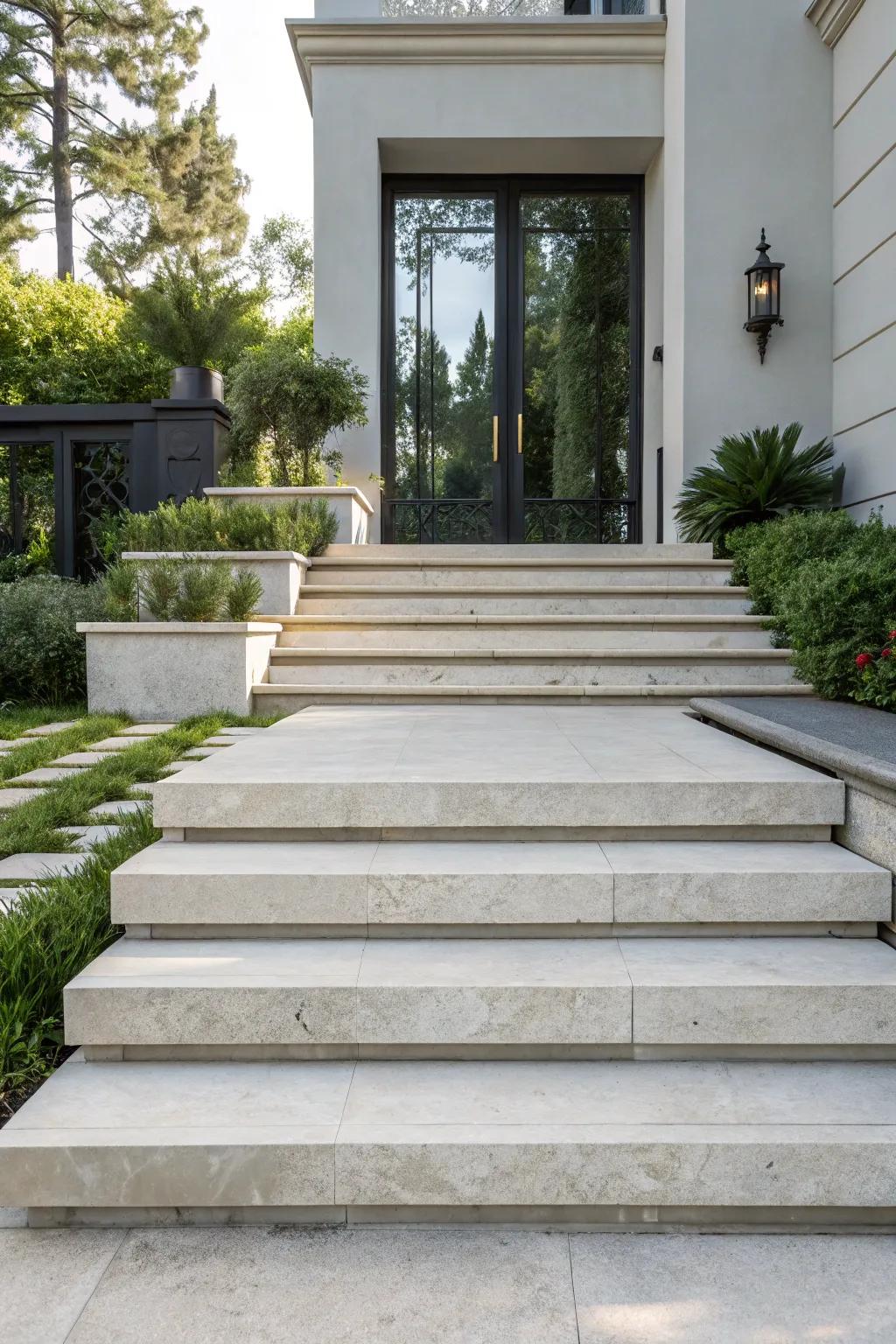 Tiered steps add depth to your space.