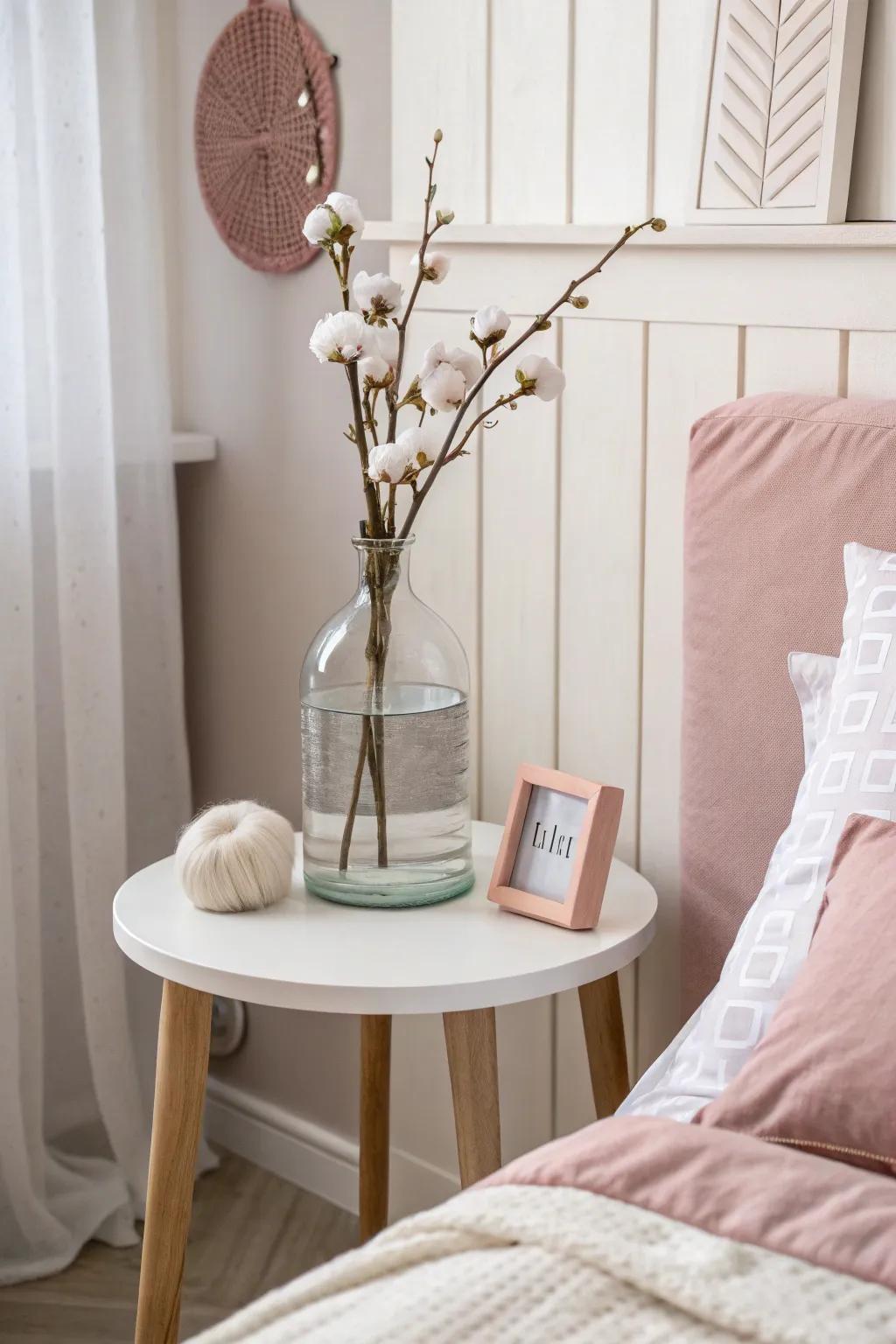 Simple refinement shown with just one cotton stem.
