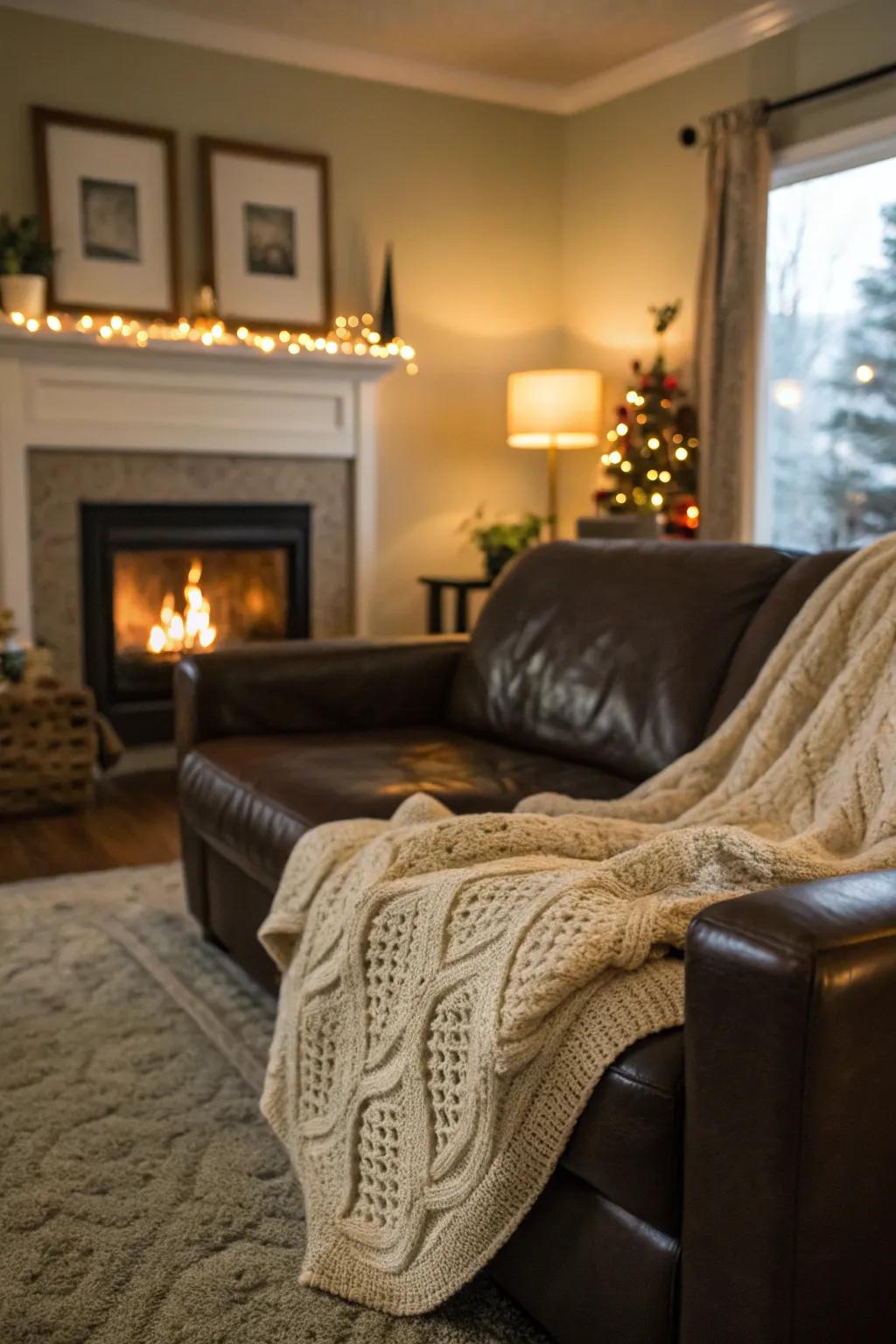 Knitted fabrics provide warmth and texture to your couch.