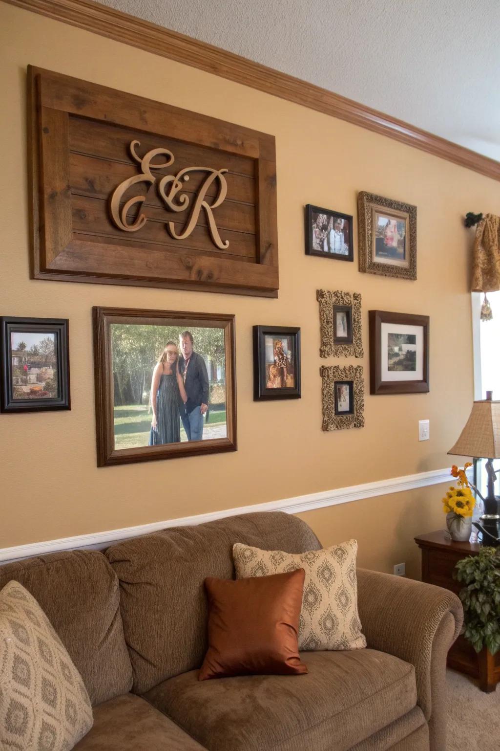 Individual touches render your picture wall distinctly personal.