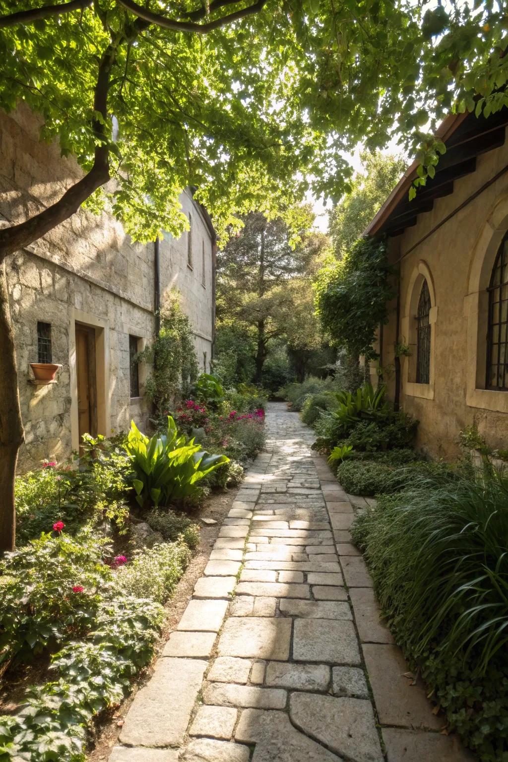 Stylish gravel walkways that lead guests with flair.