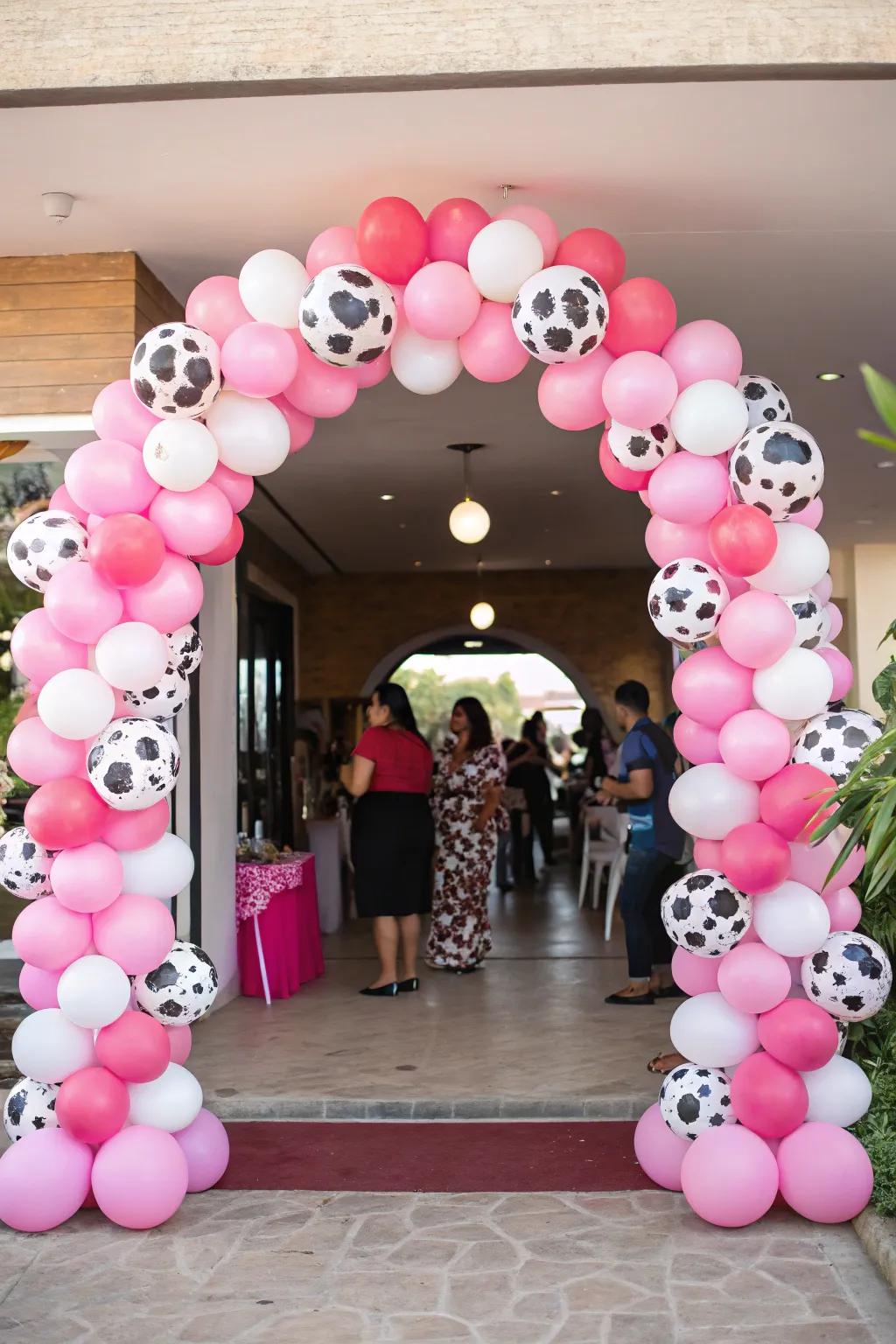 A balloon arch has the ability to transform any entryway into a festive highlight.