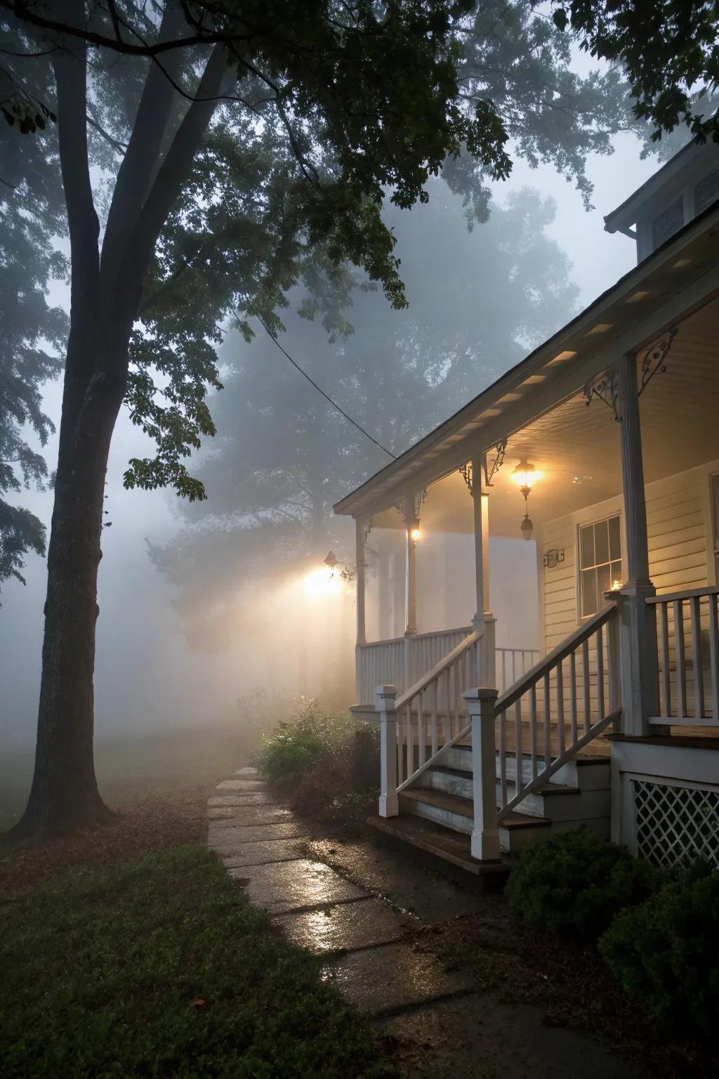 A misty entryway adds instant Halloween mystique.