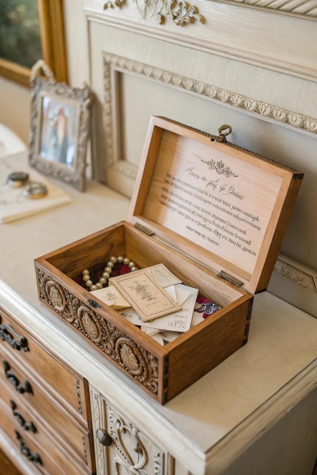 A keepsake box filled with memories makes a lasting impression.