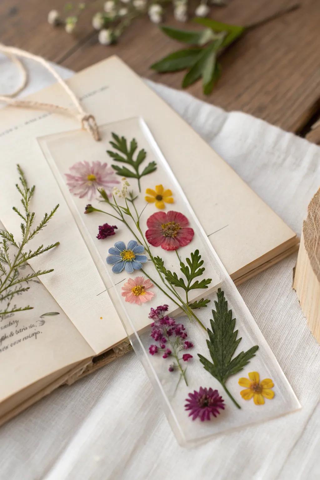 Nature's Sophistication: Bring the outdoors to your books with a dried flower bookmark.