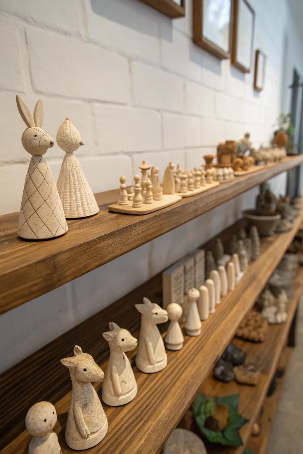 Miniature sculptures impart charm to every little space.