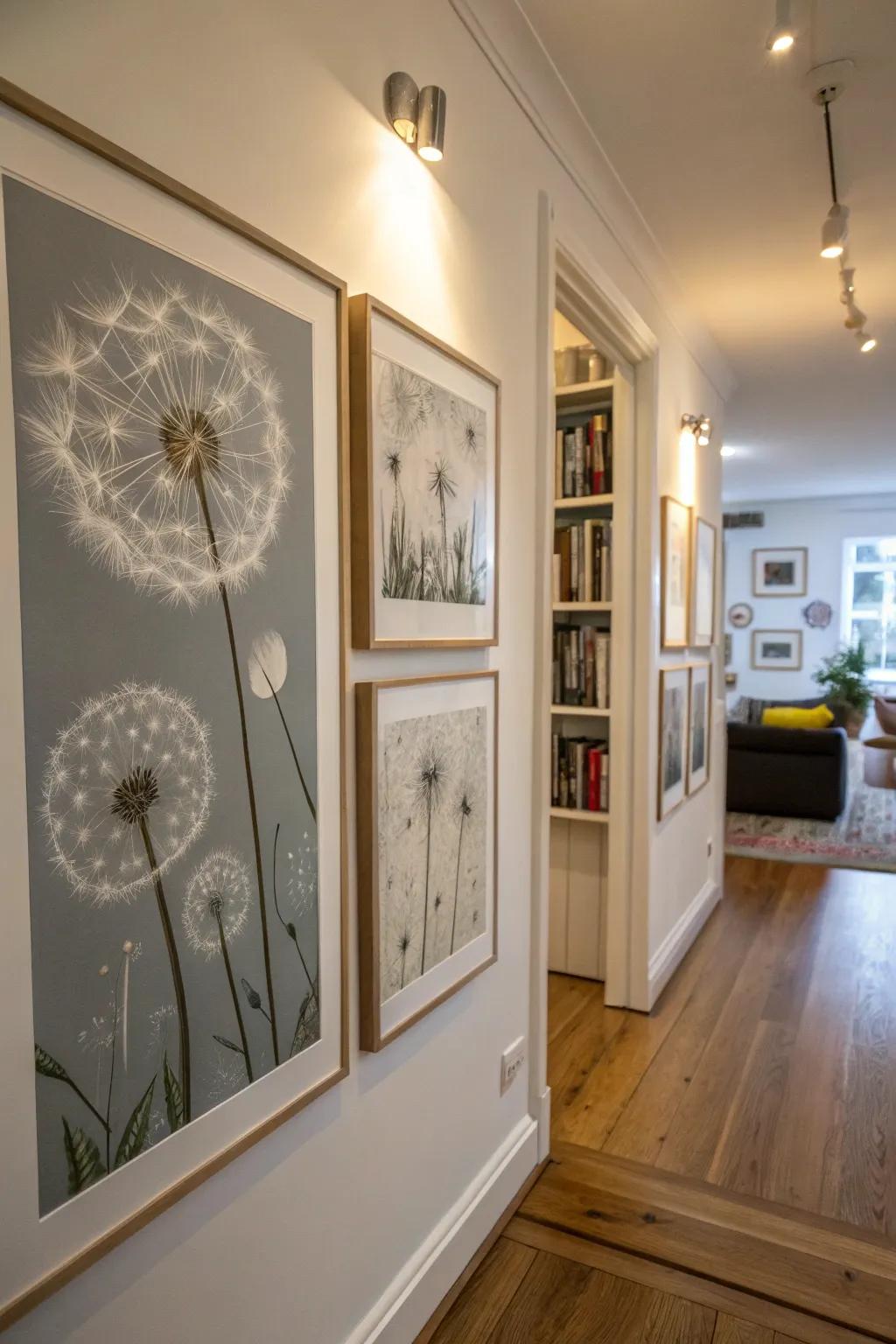 Contemporary dandelion prints introduce a dash of playfulness.