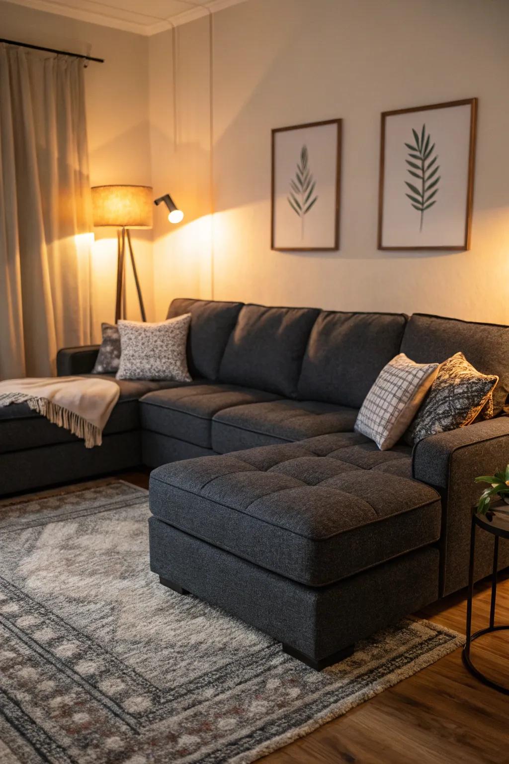 A snug corner arrangement ensures peak relaxation.