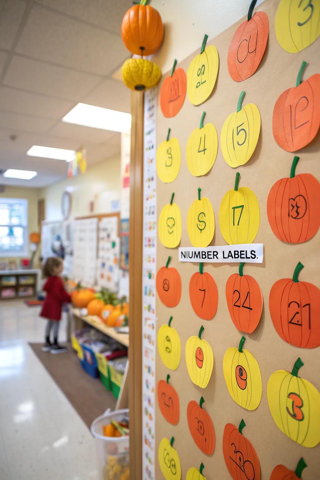 A Gourd Garden Numeracy board showcasing numbered gourds.