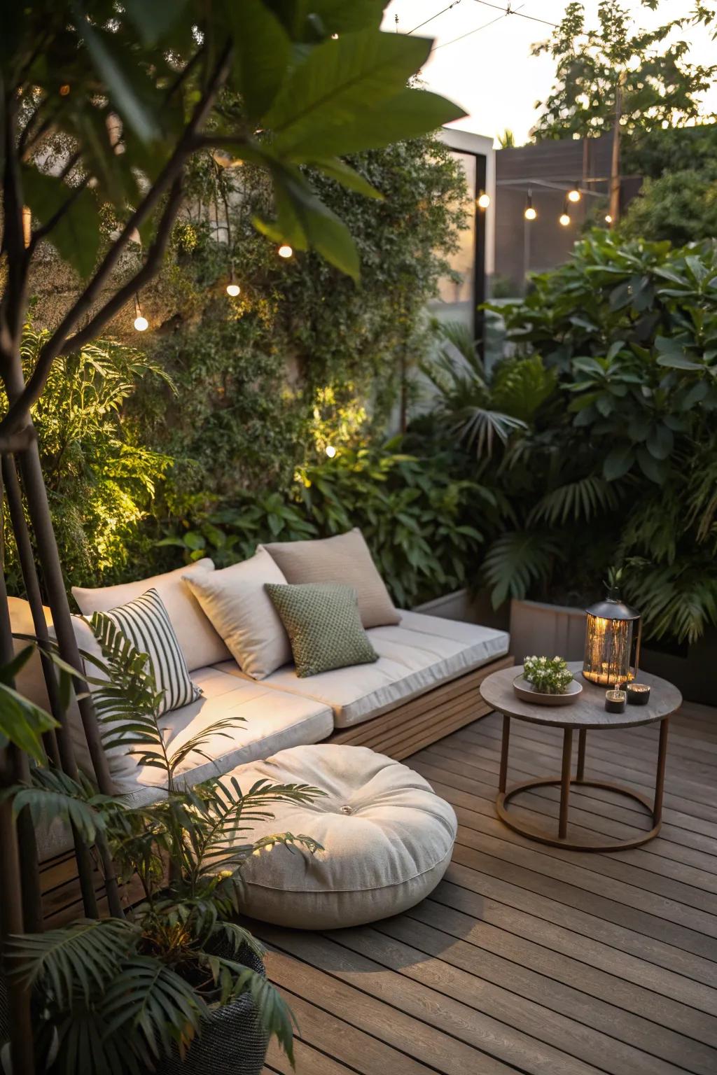 A comfortable corner is ideally suited for unwinding and entertaining.