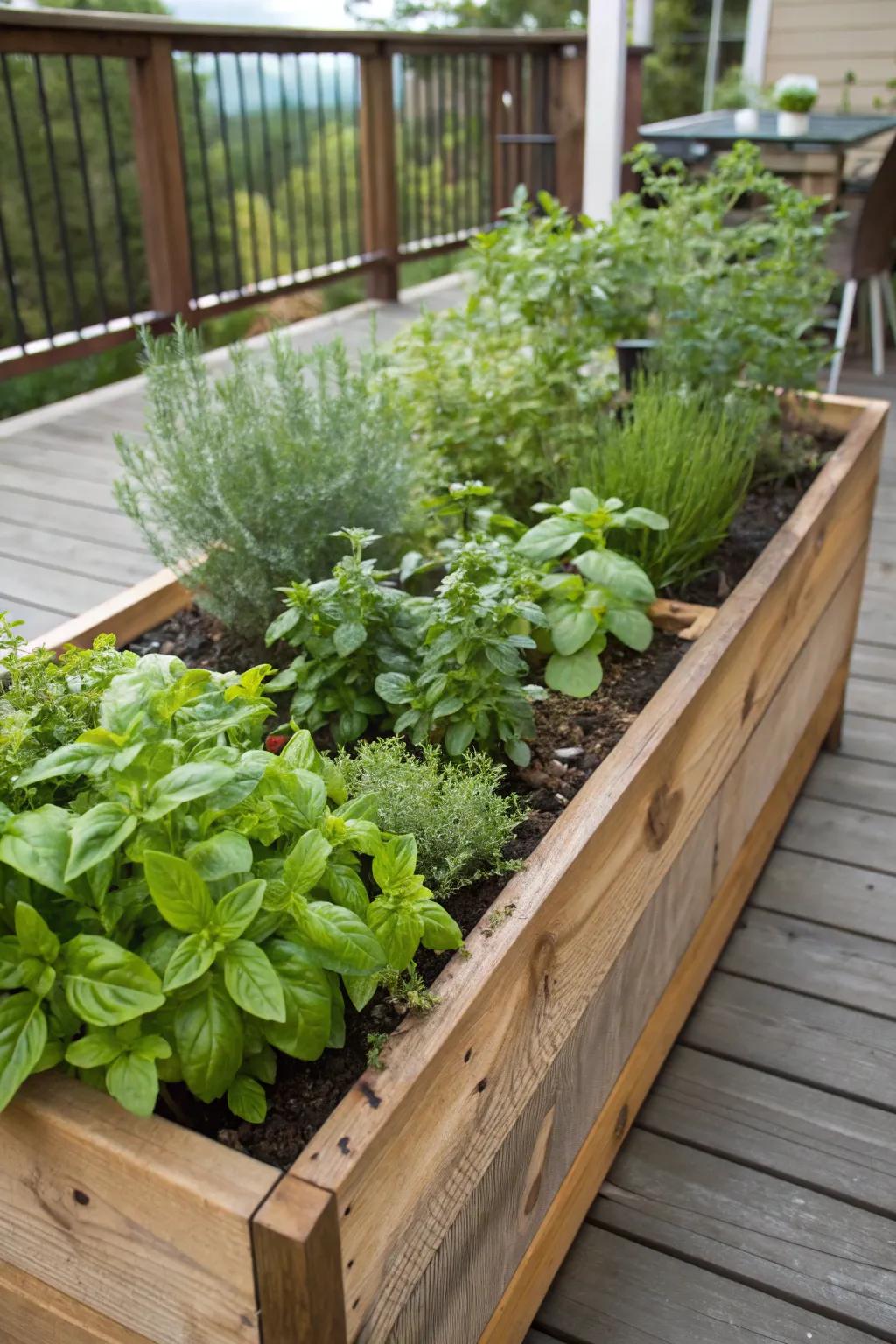 Improve your herb garden using rustic elevated beds.