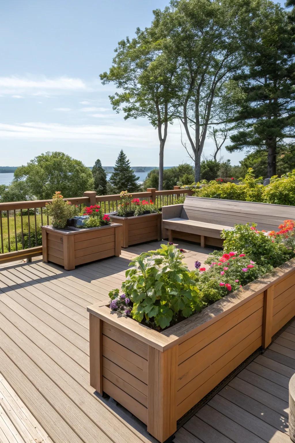 A unified deck design with corresponding elements.