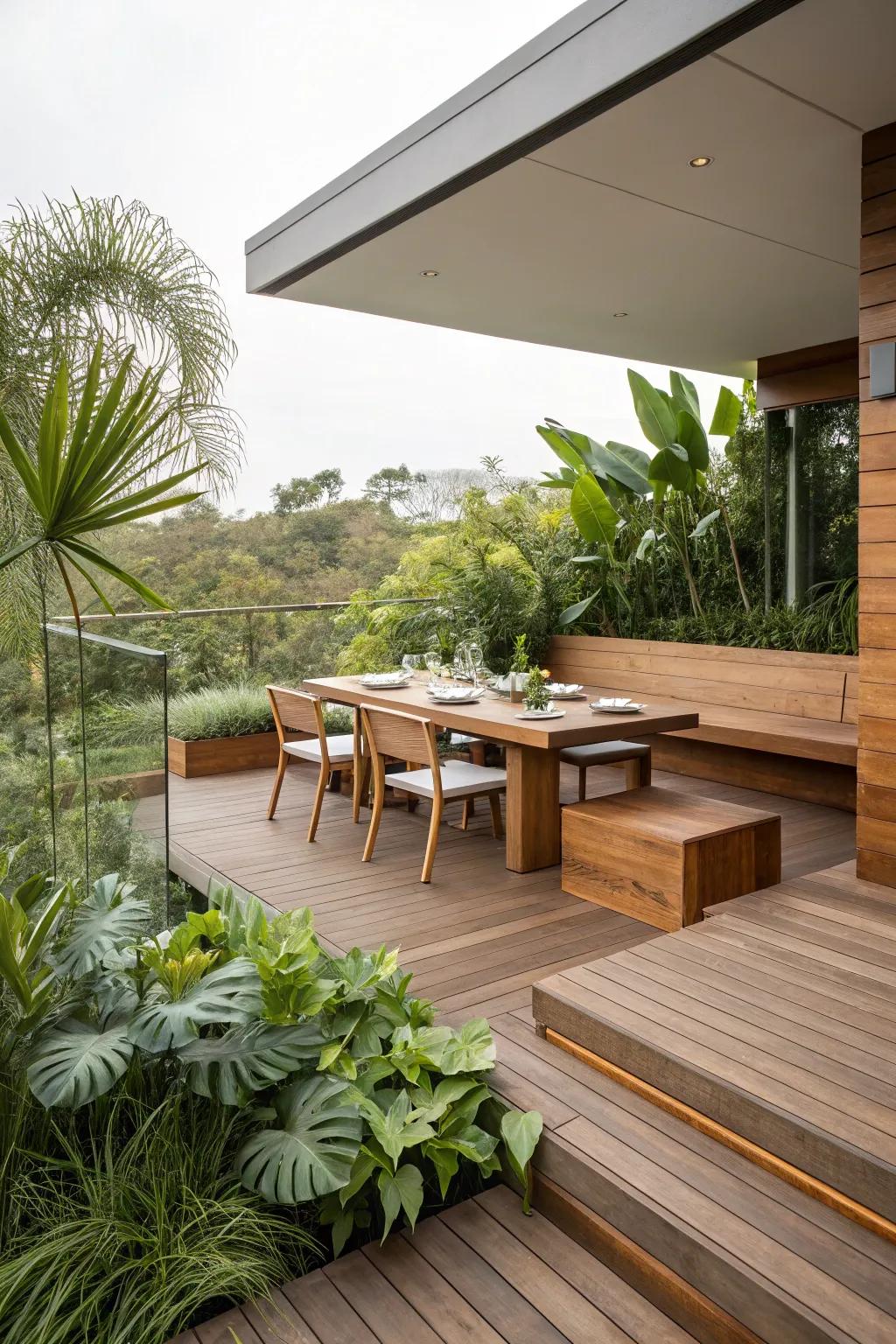 Integrated seating elevates both design and function.