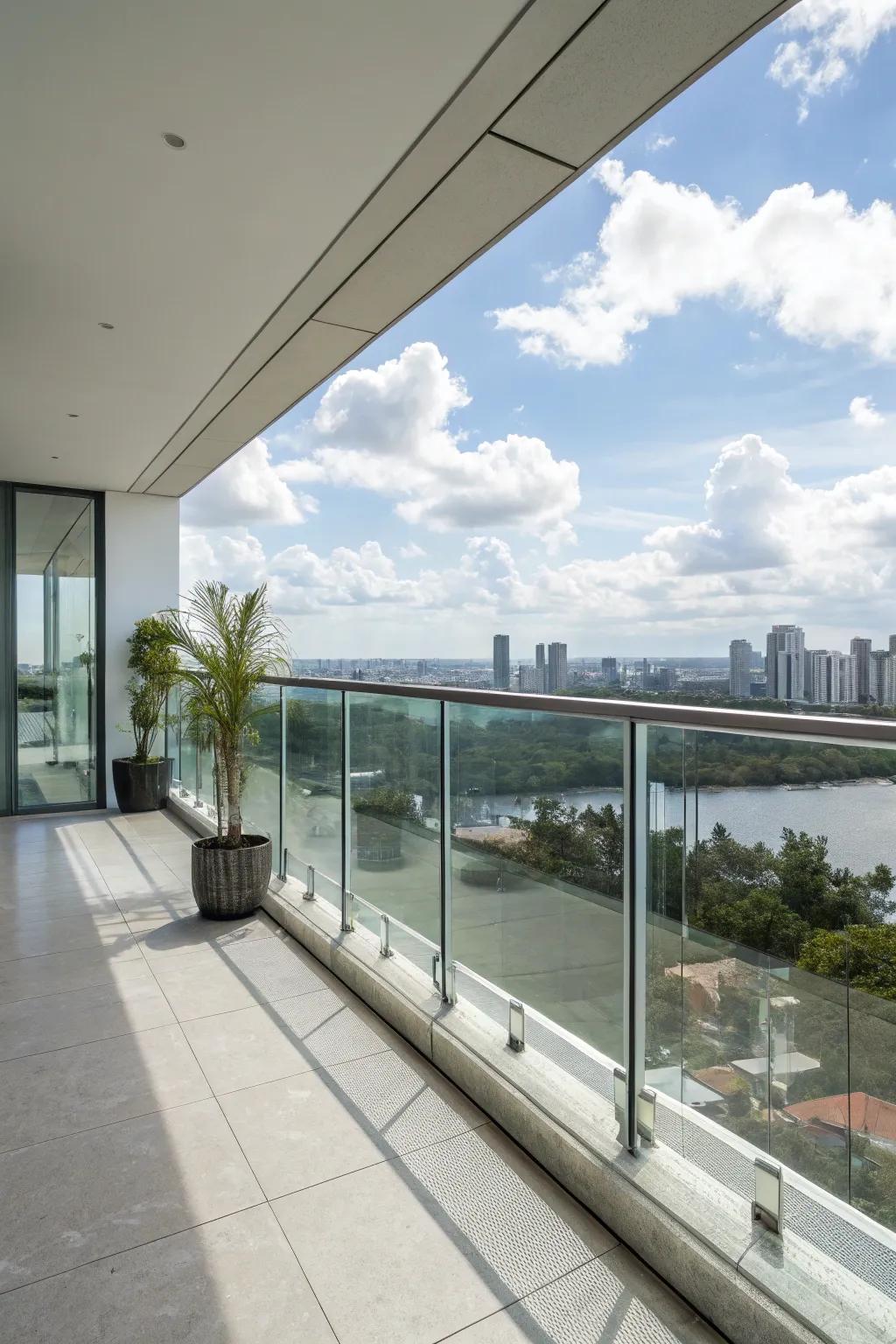 Modern glass panels provide a clear view.