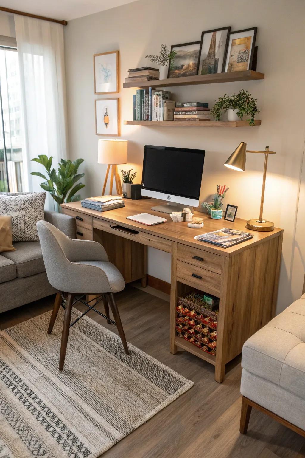 Utilize corners effectively with a space-saving corner desk.