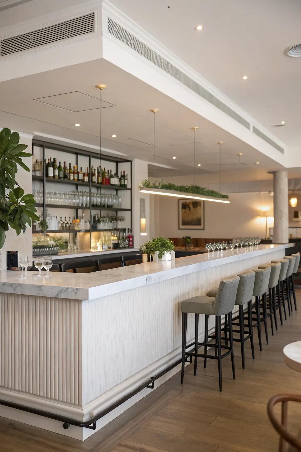 A simple bar design keeps things sleek and stylish.