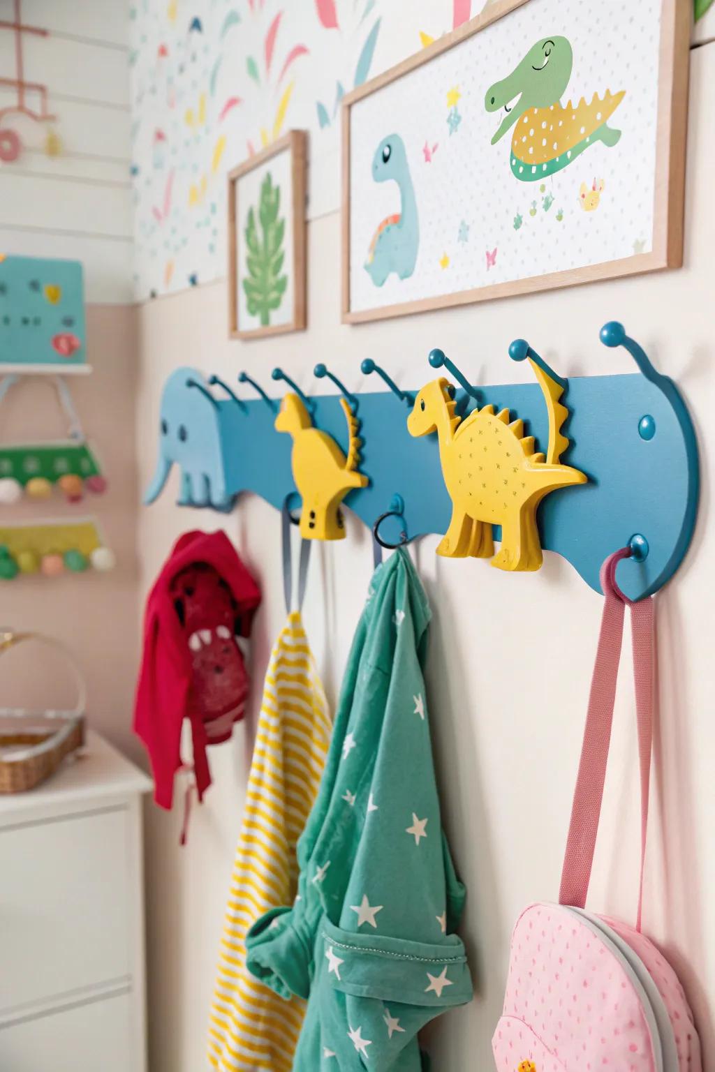 Ferocious lizard-shaped wall hangers bringing charm and efficiency.