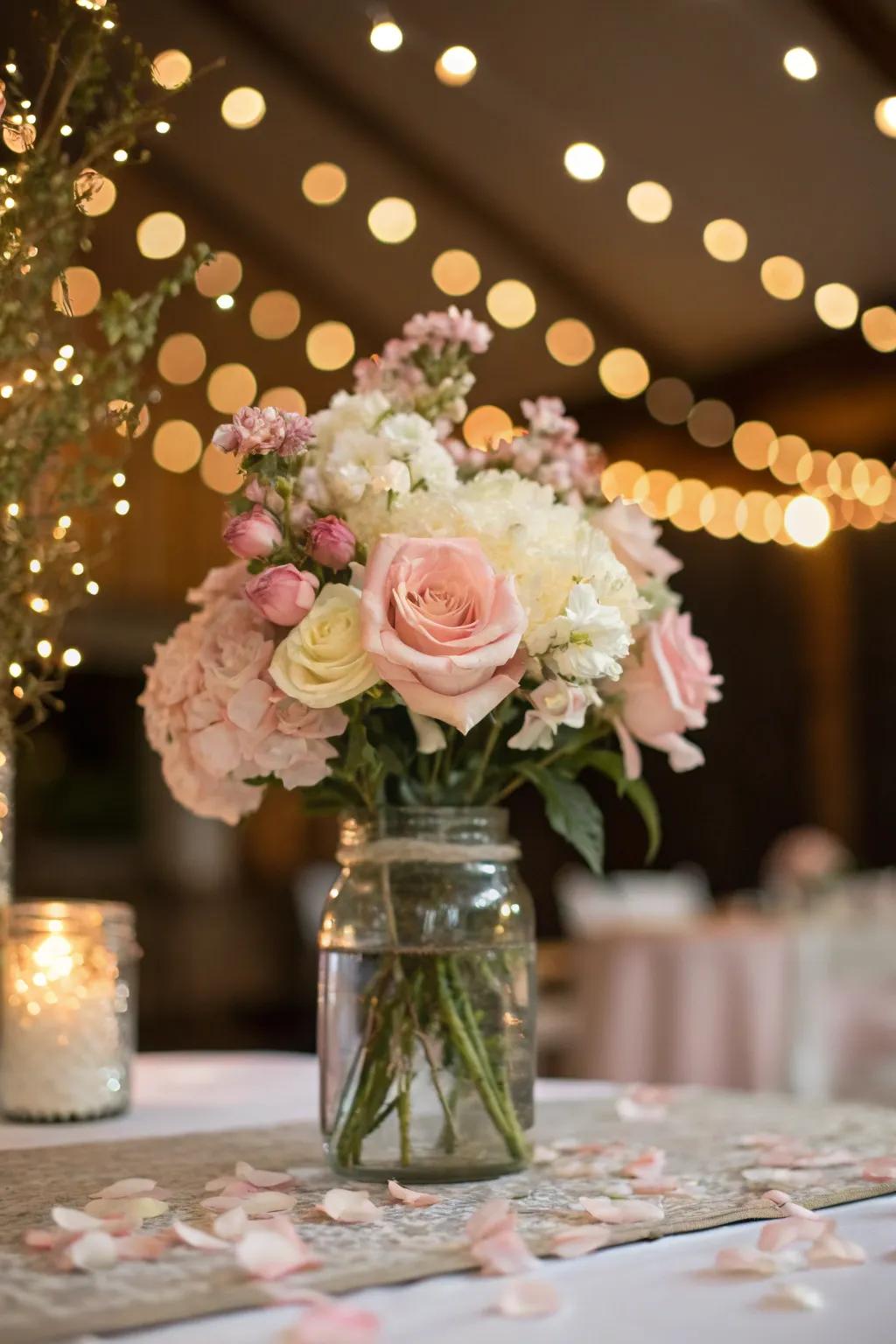 Infuse a hint of timeless charm into your wedding decor with glass jars.