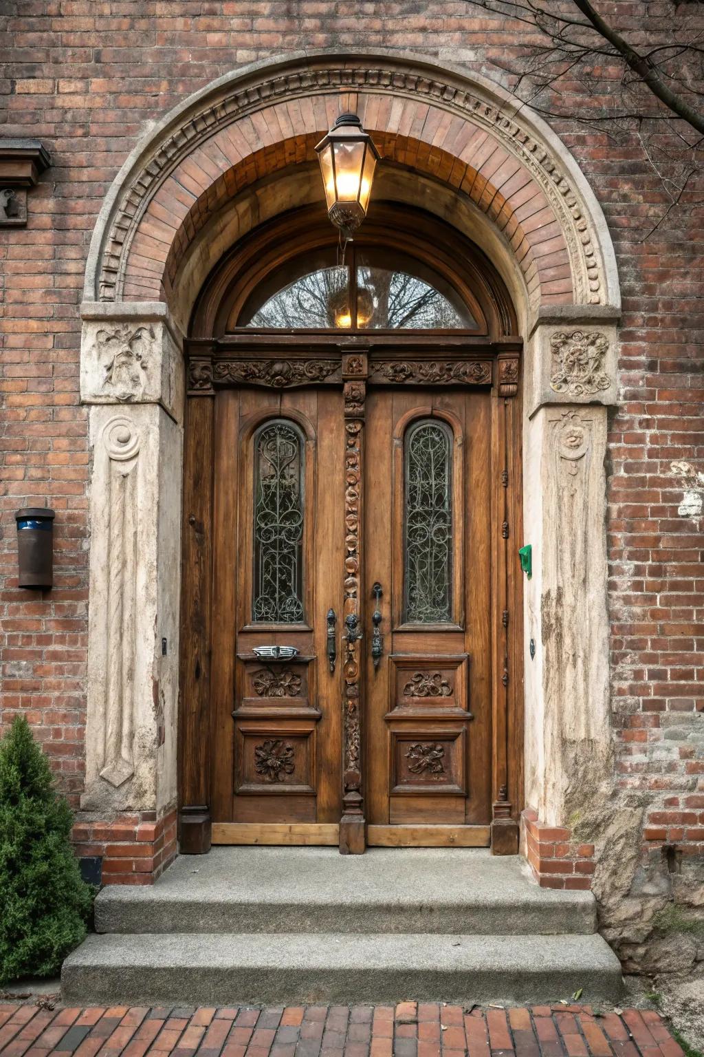 Infuse a touch of timeless elegance with an arched door design.