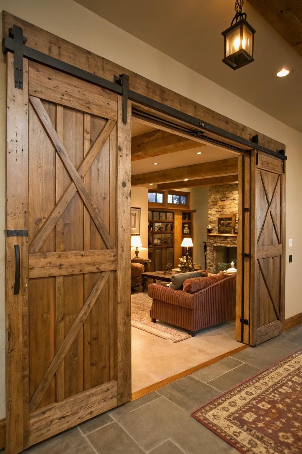 Add countryside charm with classic barn doors.