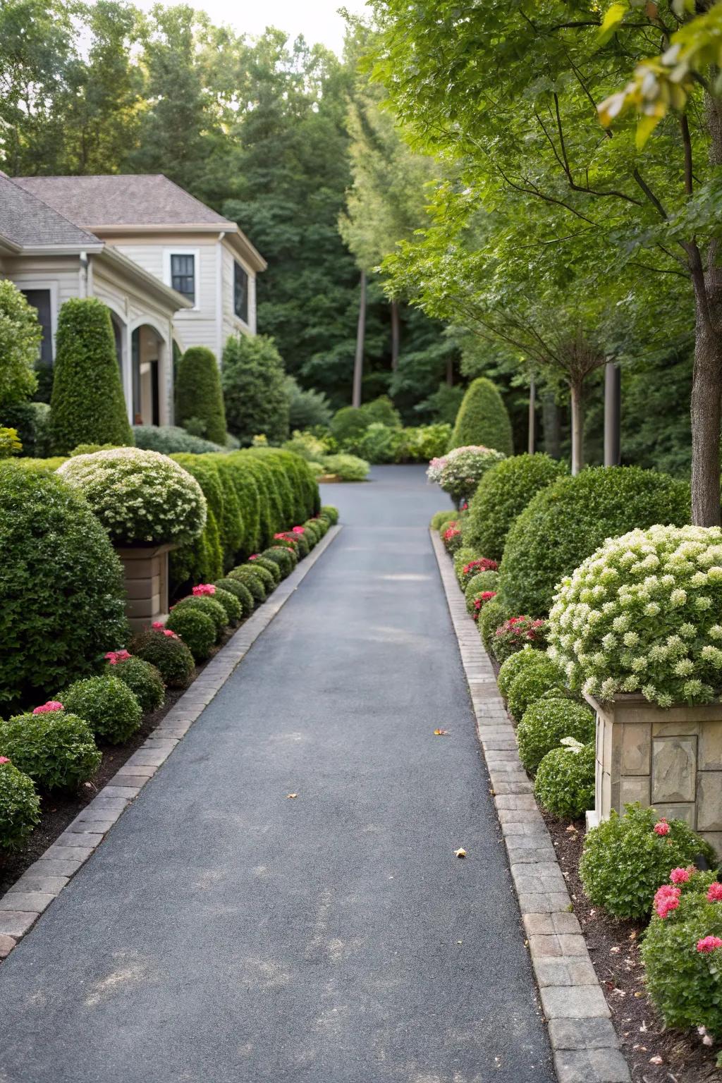Symmetrical planting delivers a harmonious and formal visual.