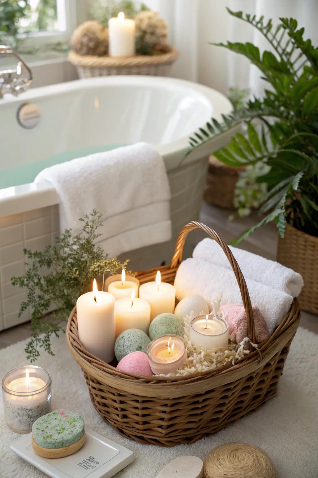 Curate a spa day at home with a relaxing Easter basket.